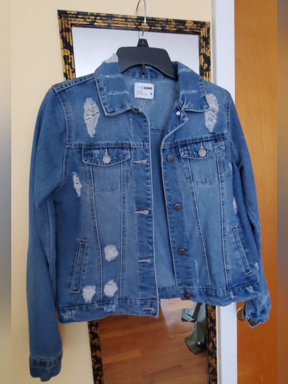 Ci Sono Distressed Blue Denim Jacket